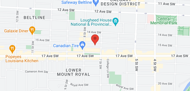 map of 1902 817 15 Avenue SW